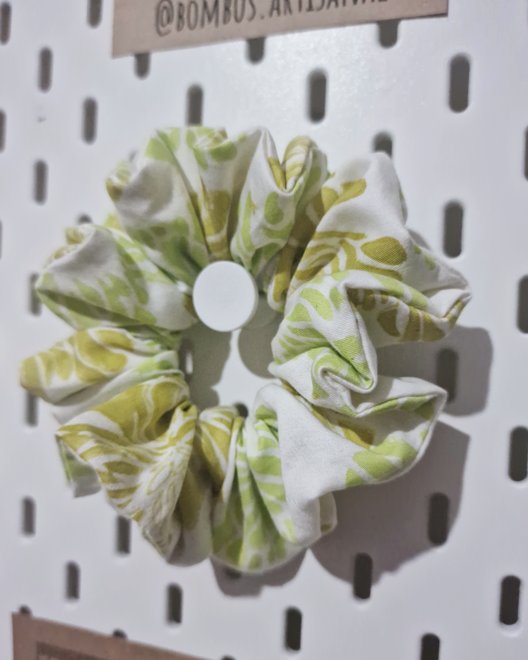 Upcycled Hair Scrunchie: Nectar Green Floral